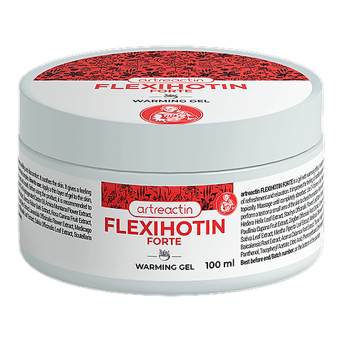 Balení Flexihotin Forte – bílý kelímek s červenou etiketou, 100 ml