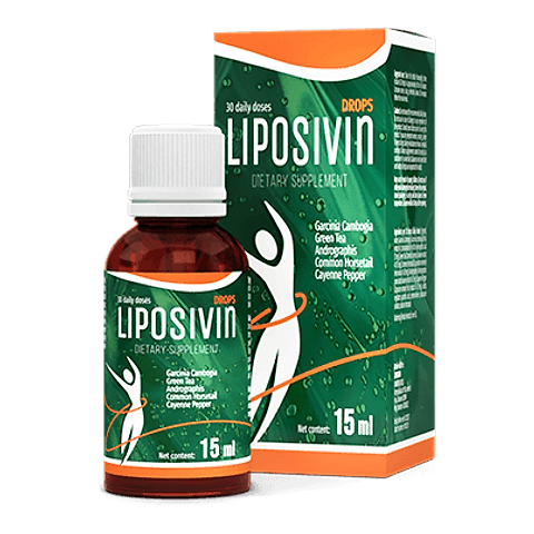 Balení Liposivin – tmavá lahvička s kapátkem a zelená krabička, 15 ml